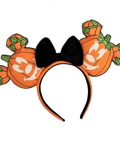 LOUNGEFLY DISNEY MICKEY-O-LANTERN GLOW IN THE DARK EARS HEADBAND IN STOCK!