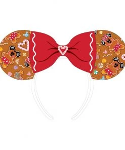 LOUNGEFLY DISNEY GINGERBREAD MICKEY AND MINNIE MOUSE MINI BACKPACK WITH EARS HEADBAND LOUNGEFLY SALE!