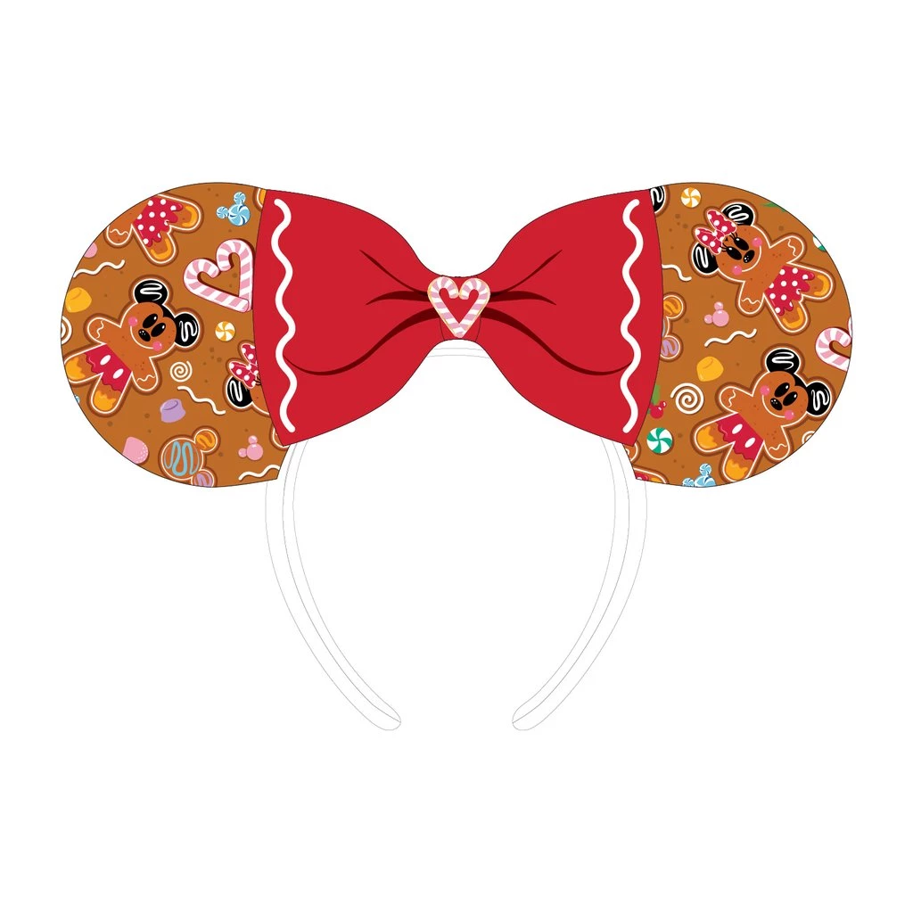 LOUNGEFLY DISNEY GINGERBREAD MICKEY AND MINNIE MOUSE MINI BACKPACK WITH EARS HEADBAND LOUNGEFLY SALE!