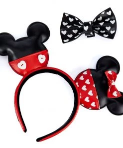 LOUNGEFLY DISNEY Mickey And Minnie Mouse Valentines Ears Headband PRE-ORDER JANUARY CATALOG
