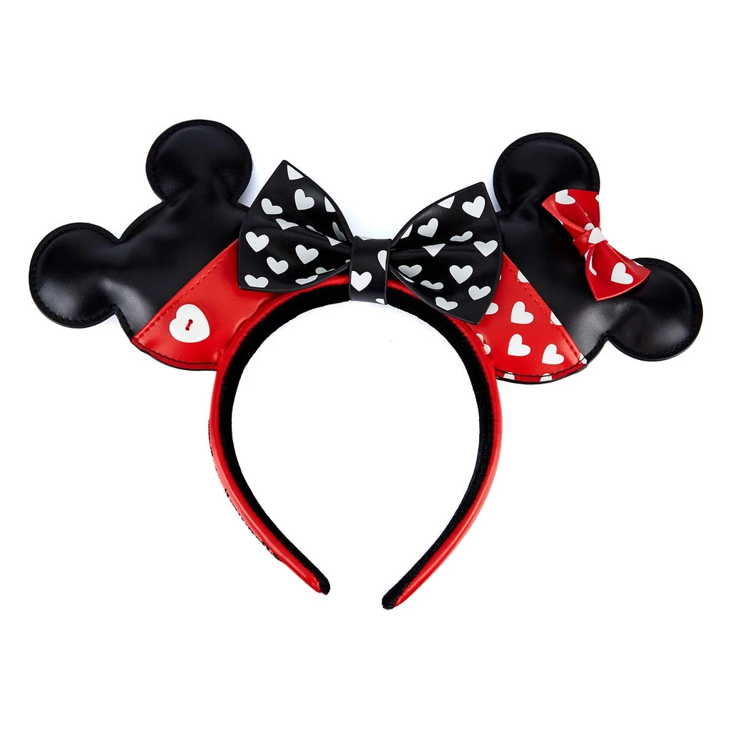 LOUNGEFLY DISNEY Mickey And Minnie Mouse Valentines Ears Headband PRE-ORDER JANUARY CATALOG