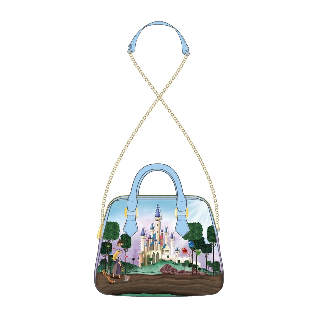 LOUNGEFLY DISNEY Sleeping Beauty Castle Crossbody Bag PRE-ORDER FEB CATALOG LOUNGEFLY PRE ORDER