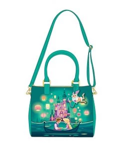 LOUNGEFLY PRE ORDER LOUNGEFLY Disney Tangled Rapunzel Castle Crossbody Bag PRE-ORDER JANUARY CATALOG