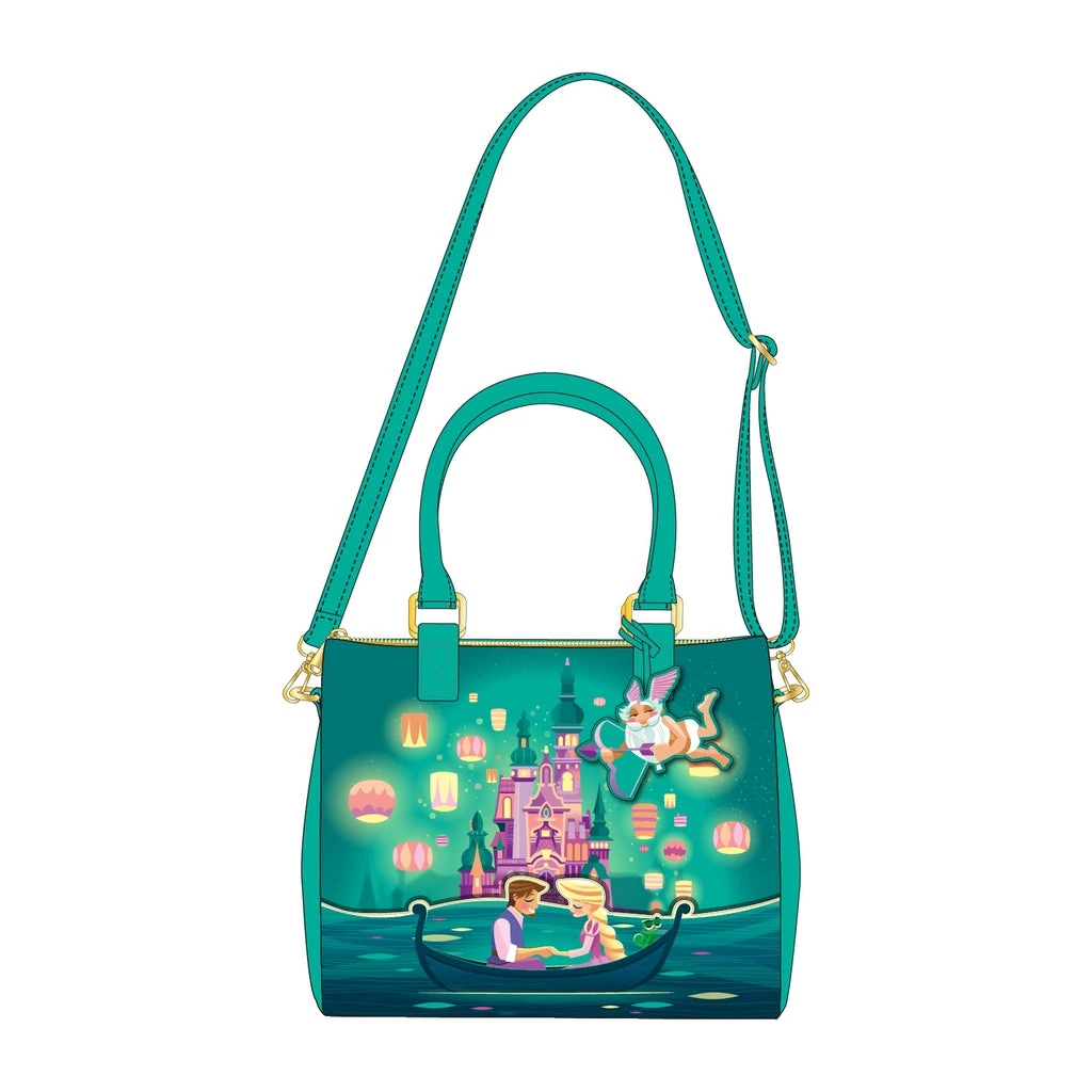 LOUNGEFLY PRE ORDER LOUNGEFLY Disney Tangled Rapunzel Castle Crossbody Bag PRE-ORDER JANUARY CATALOG
