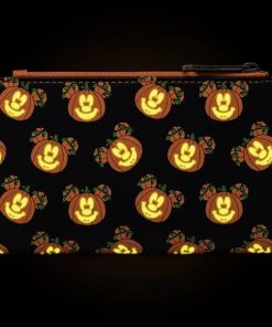 LOUNGEFLY DISNEY MICKEY-O-LANTERN GLOW IN THE DARK FLAP WALLET