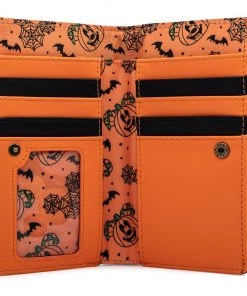 LOUNGEFLY DISNEY MICKEY-O-LANTERN GLOW IN THE DARK FLAP WALLET