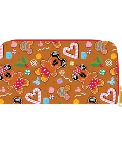 LOUNGEFLY SALE! LOUNGEFLY DISNEY GINGERBREAD MICKEY AND MINNIE MOUSE ZIP AROUND WALLET