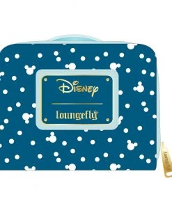 LOUNGEFLY DISNEY SNOWMAN MICKEY AND MINNIE MOUSE SNOW GLOBE ZIP AROUND WALLET LOUNGEFLY SALE!