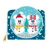LOUNGEFLY DISNEY SNOWMAN MICKEY AND MINNIE MOUSE SNOW GLOBE ZIP AROUND WALLET LOUNGEFLY SALE!