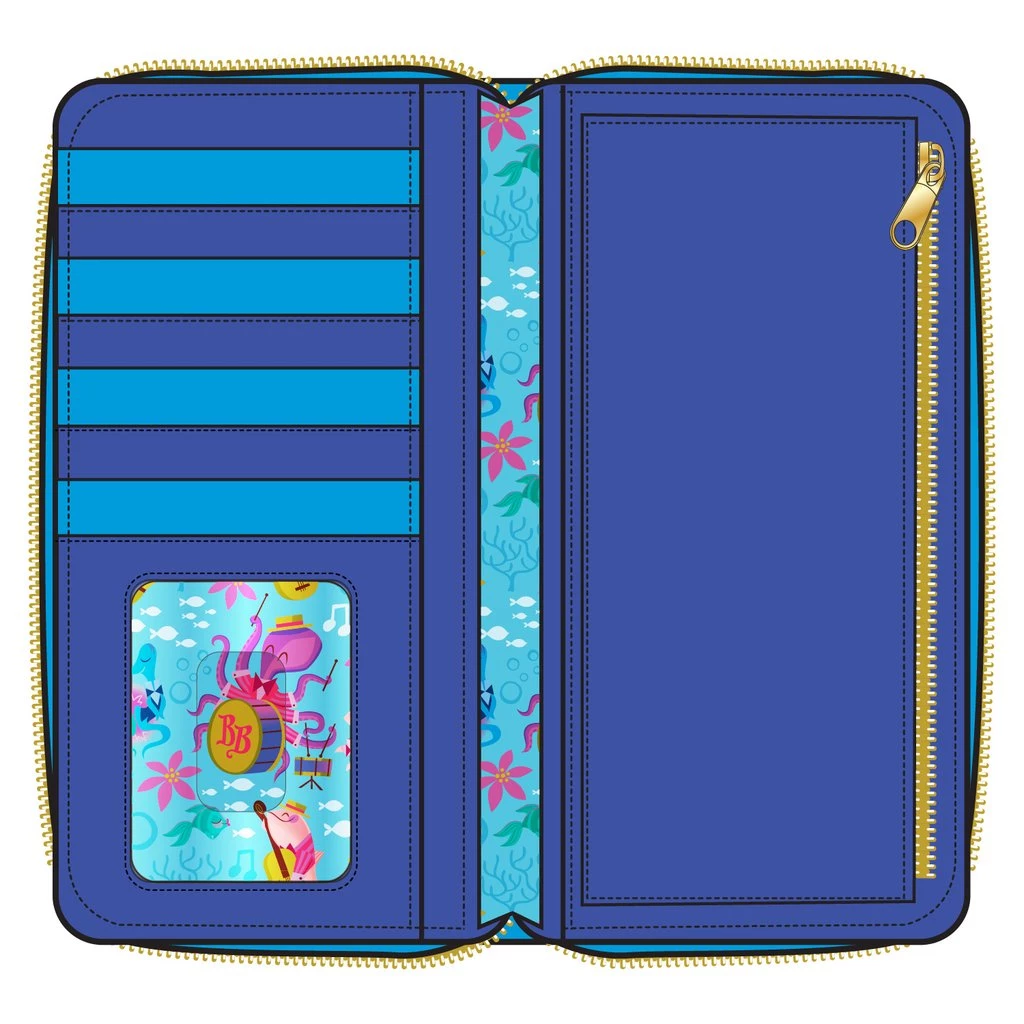 LOUNGEFLY DISNEY BEDKNOBS AND BROOMSTICKS UNDERWATER ZIP AROUND WALLET
