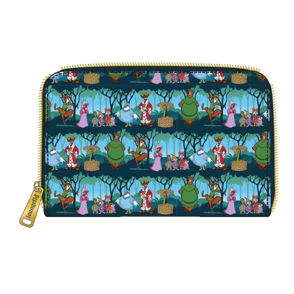 LOUNGEFLY DISNEY ROBIN HOOD SHERWOOD ZIP AROUND WALLET