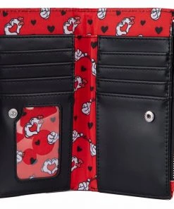 LOUNGEFLY DISNEY Mickey And Minnie Mouse Valentines Flap Wallet