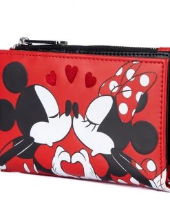 LOUNGEFLY DISNEY Mickey And Minnie Mouse Valentines Flap Wallet