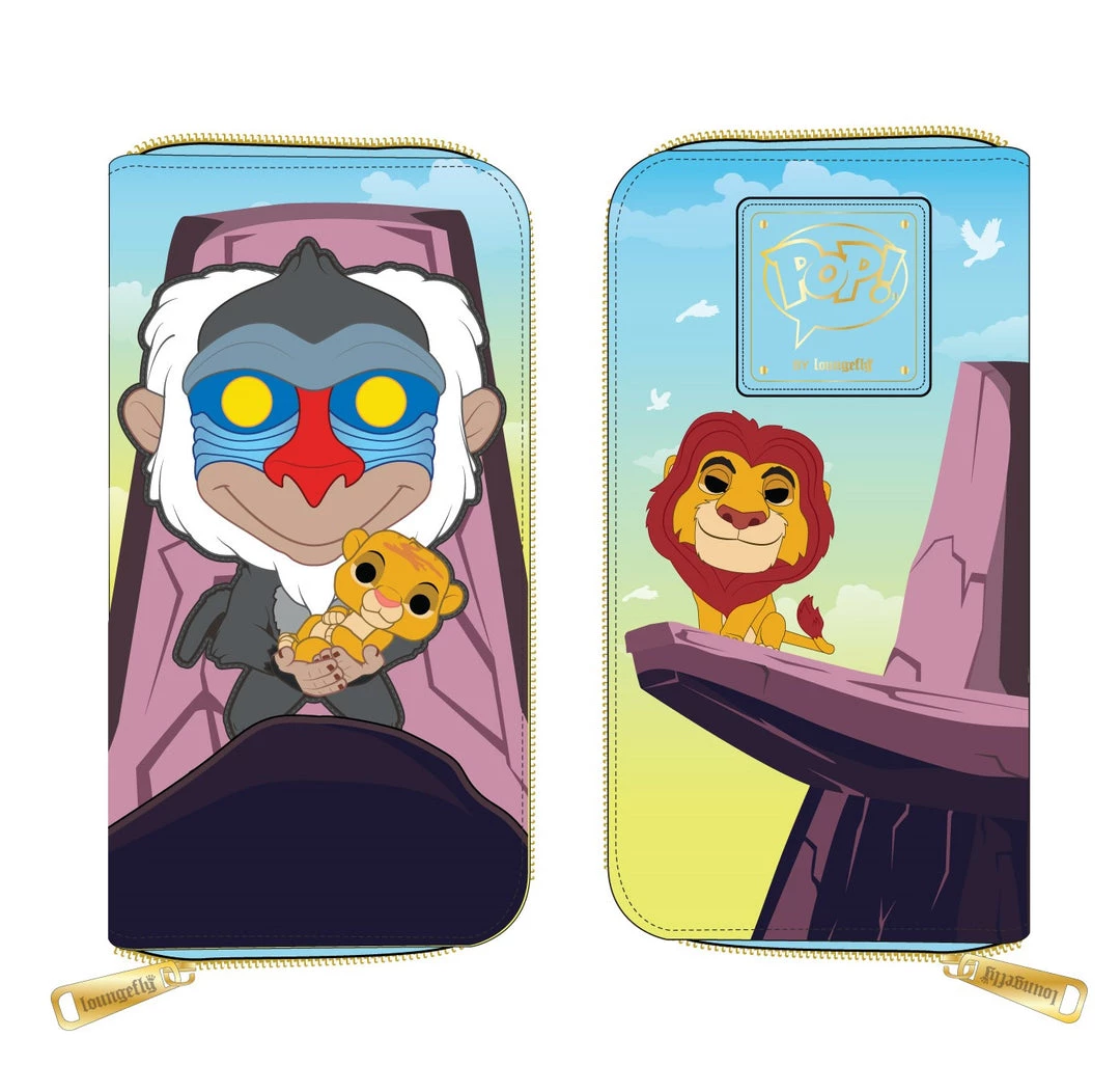 LOUNGEFLY POP DISNEY LION KING PRIDE ROCK ZIP AROUND WALLET