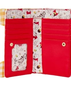 LOUNGEFLY DISNEY Winnie The Pooh Gingham Cosplay Flap Wallet