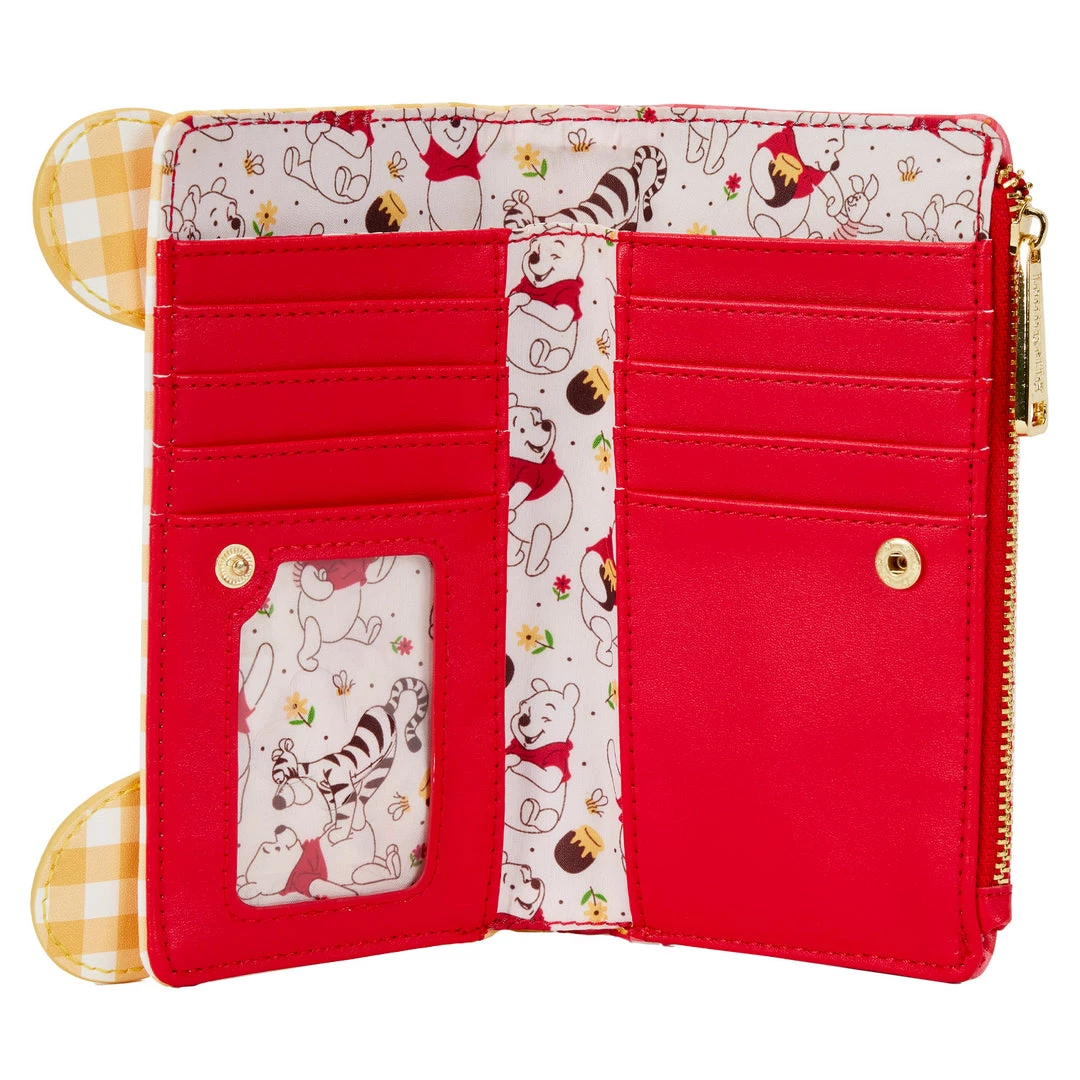 LOUNGEFLY DISNEY Winnie The Pooh Gingham Cosplay Flap Wallet