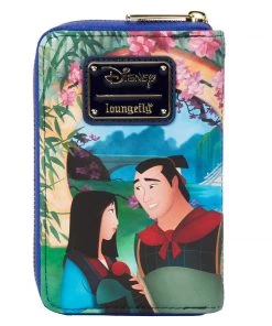 LOUNGEFLY DISNEY Mulan Castle Zip Around Wallet