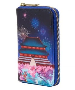 LOUNGEFLY DISNEY Mulan Castle Zip Around Wallet