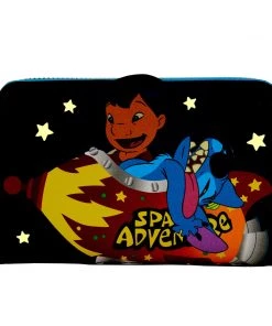 LOUNGEFLY DISNEY Lilo & Stitch Space Adventure Glow In The Dark Zip Around Wallet