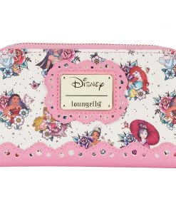 LOUNGEFLY DISNEY Princess Floral Tattoo Zip Around Wallet