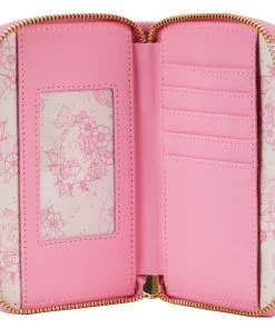 LOUNGEFLY DISNEY Princess Floral Tattoo Zip Around Wallet