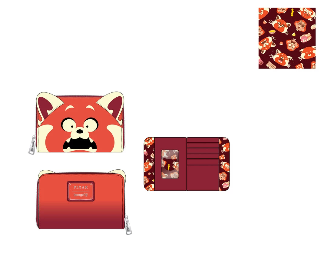 LOUNGEFLY DISNEY Turning Red Panda Cosplay Zip Around Wallet