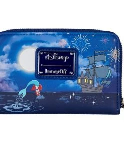 LOUNGEFLY DISNEY THE LITTLE MERMAID ARIEL FIREWORKS ZIP AROUND WALLET