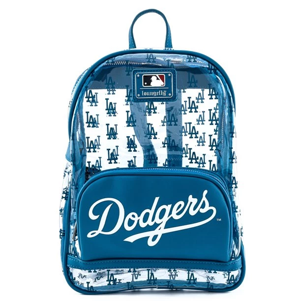 LOUNGEFLY MLB LOS ANGELES DODGERS CLEAR MINI BACKPACK PRE ORDER SHIP AUG/SEPT