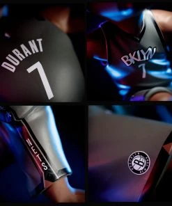SMALL STARS 2022 SMALL-STARS NBA KEVIN DURANT NETS 12" FIGURE GREY JERSEY W/ WILSON BALL LIMITED TO 500