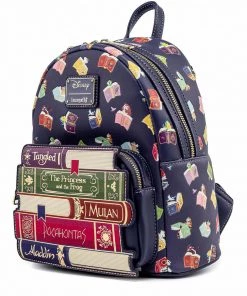 LOUNGEFLY DISNEY PRINCESS BOOKS AOP MINI BACKPACK