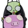 LOUNGEFLY NICKELODEON INVADER ZIM GIR & PIG MINI BACKPACK