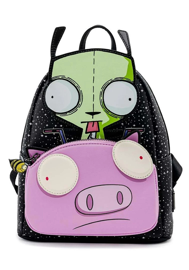 LOUNGEFLY NICKELODEON INVADER ZIM GIR & PIG MINI BACKPACK