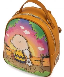 LOUNGEFLY PEANUTS CHARLIE AND SNOOPY SUNSET MINI BACKPACK