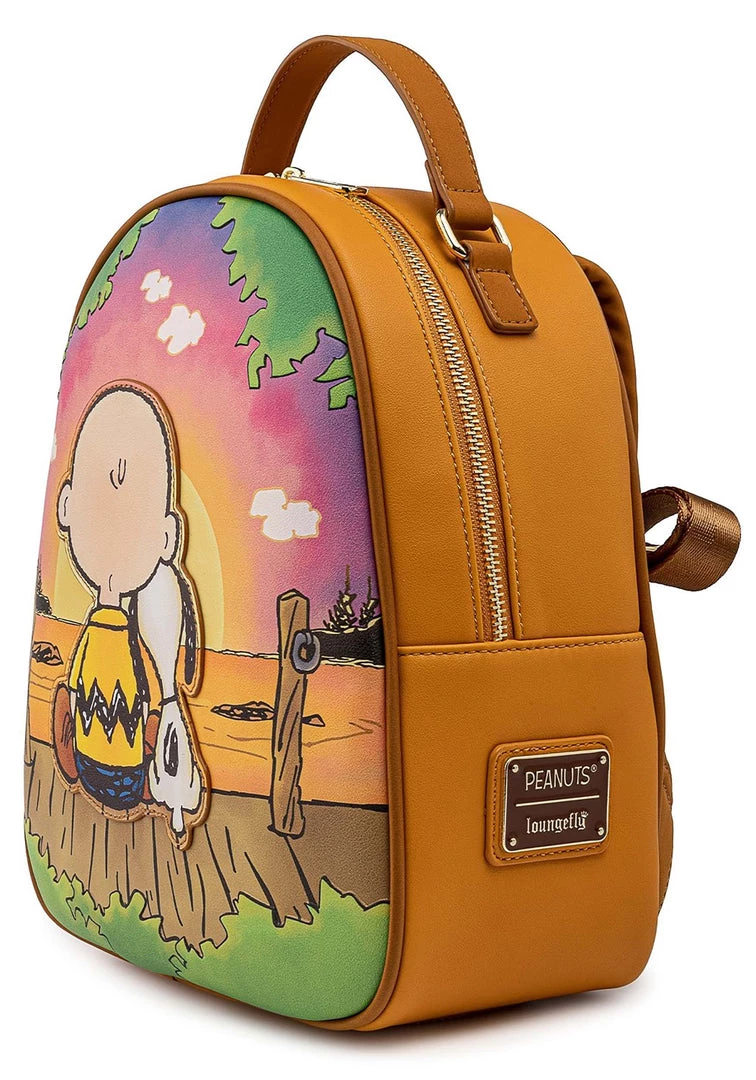 LOUNGEFLY PEANUTS CHARLIE AND SNOOPY SUNSET MINI BACKPACK