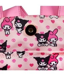LOUNGEFLY SANRIO MY MELODY & KUROMI DOUBLE SIDED CROSS BODY BAG