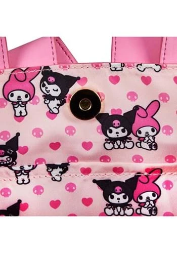LOUNGEFLY SANRIO MY MELODY & KUROMI DOUBLE SIDED CROSS BODY BAG