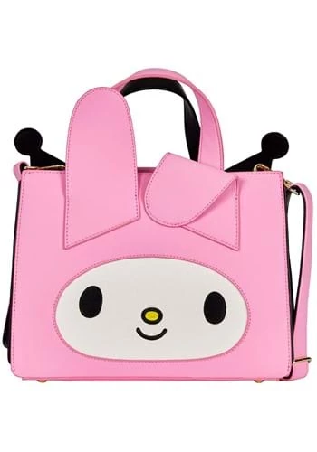 LOUNGEFLY SANRIO MY MELODY & KUROMI DOUBLE SIDED CROSS BODY BAG