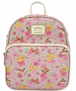 LOUNGEFLY POKEMON PIKACHU & EEVEE FLORAL CONVERITBLE MINI BACKPACK