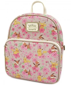 LOUNGEFLY POKEMON PIKACHU & EEVEE FLORAL CONVERITBLE MINI BACKPACK