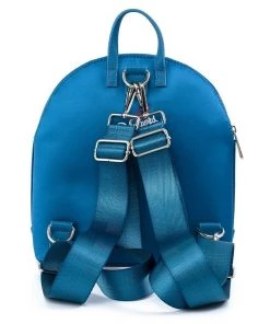 LOUNGEFLY MLB LOS ANGELES DODGERS SATIN CHENILLE LOGO JACKET CONVERTIBLE MINI BACKPACK