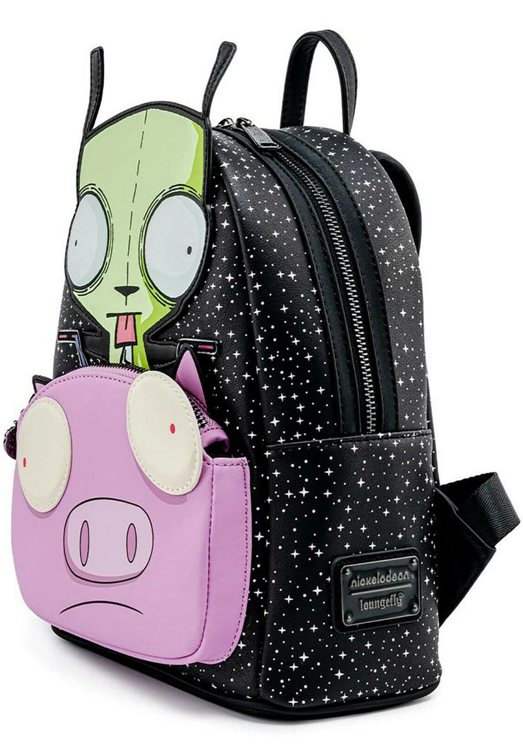 LOUNGEFLY NICKELODEON INVADER ZIM GIR & PIG MINI BACKPACK